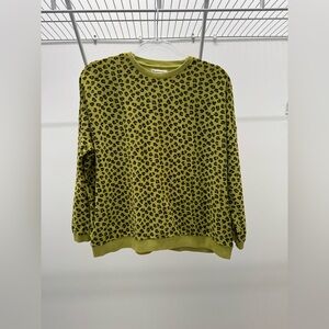 Piupiuchick Kids Leopard Print Green Sweatshirt Size 14 Years